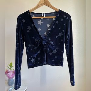 Stars and Velvet Long Sleeve Shirt from Urban Outfitters, size medium